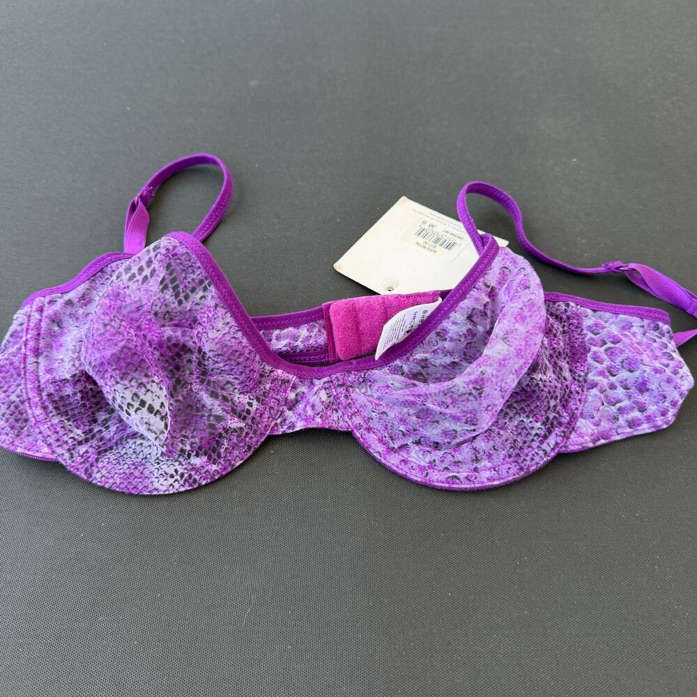 Calvin Klein Purple Sheer Animal Print Bra Support Size 36B